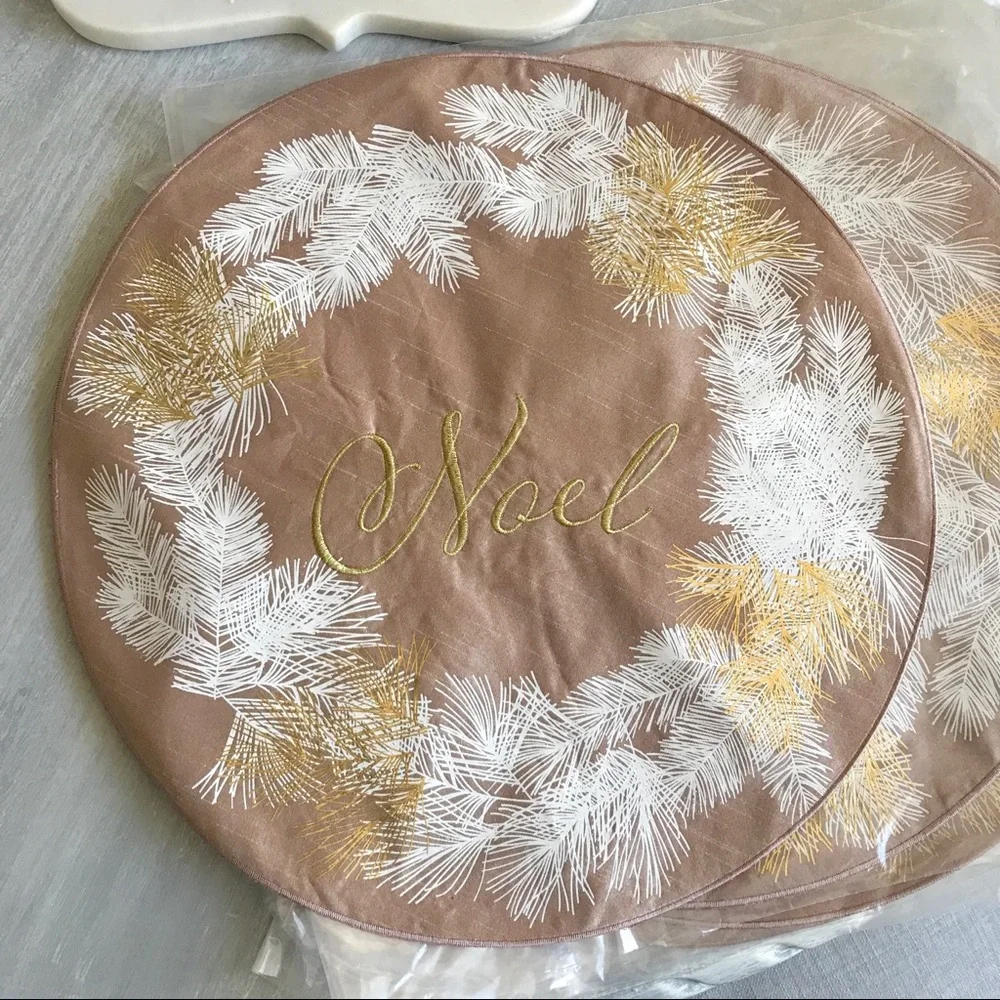 Blush Champagne Christmas Placemats Lot x 4
